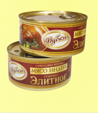 Мясо индеек тушеное "Элитное" Дубки